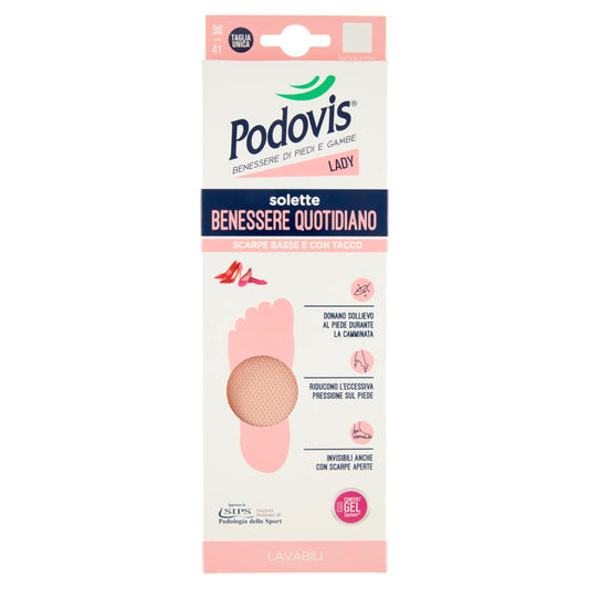 PODOVIS PIEDI E GAMBE SOLETTE BENESSERE QUOTIDIANO SCARPE BASSE E CON TACCO SIZE TAGLIA UNICA 36-41