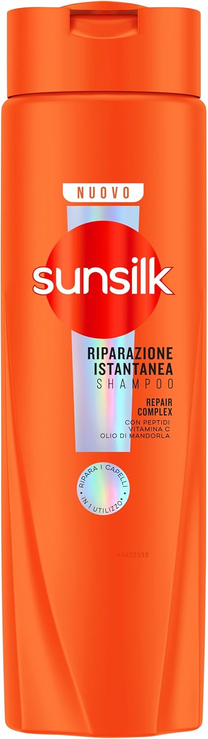 SUNSILK SHAMPOO 250ML RIPARAZIONE ISTANTANEA REPAIR COMPLEX PEPTIDI, VITAMINA C E OLIO DI MANDORLA