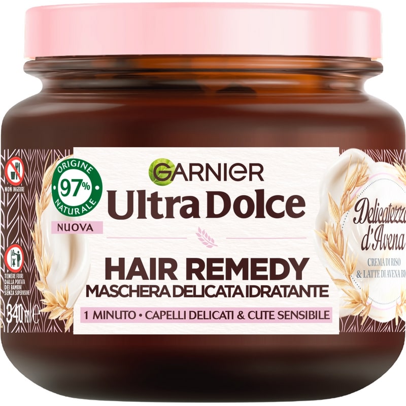 GARNIER ULTRA DOLCE HAIR REMEDY MASCHERA 340ML DELICATA IDRATANTE 1 MINUTO DELICATEZZA D'AVENA