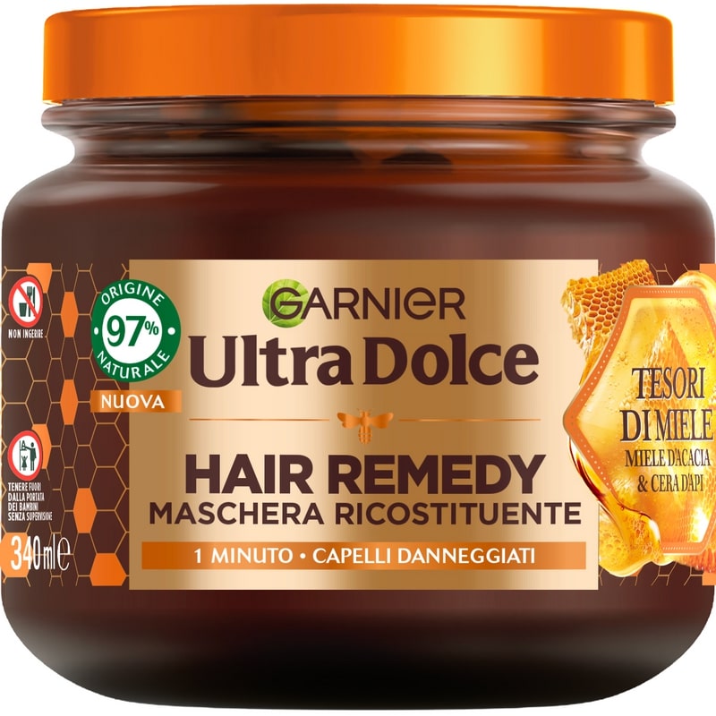 GARNIER ULTRA DOLCE HAIR REMEDY MASCHERA 340ML RICOSTITUENTE 1 MINUTO TESORI DI MIELE