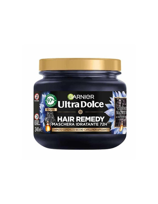 GARNIER ULTRA DOLCE HAIR REMEDY MASCHERA 340ML IDRATANTE 1 MINUTO CARBONE MAGNETICO