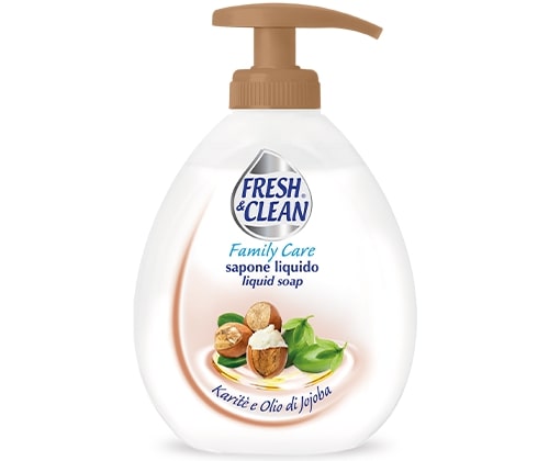 FRESH&CLEAN SAPONE LIQUIDO 300ML FAMILY CARE KARITE' E OLIO DI JOJOBA