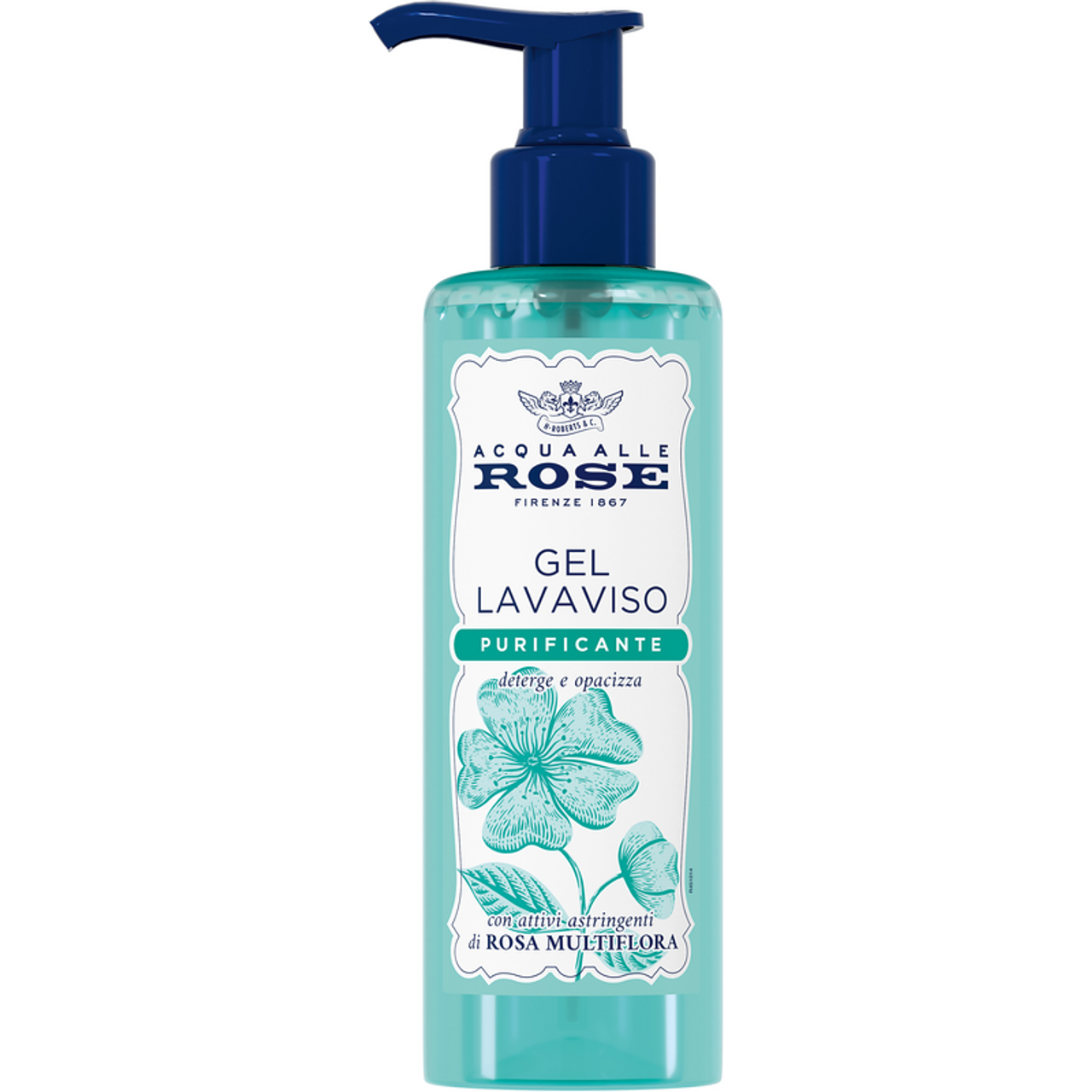 ROBERTS ACQUA ALLE ROSE GEL LAVAVISO PURIFICANTE 200ML CON ATTIVI ASTRINGENTI DI ROSA MULTIFLORA