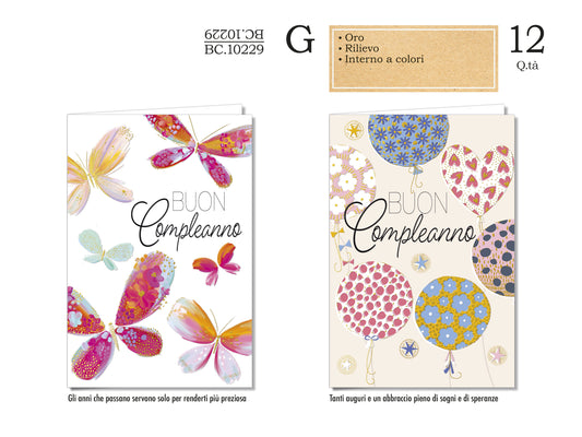 CROMO NB BIGLIETTO BUON COMPLEANNO DONNA BC.10229