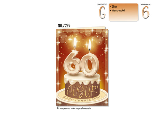 CROMO NB BIGLIETTO HAPPY BIRTHDAY PALLONCINI 60 NU.7299