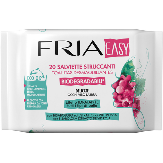 FRIA EASY 20 SALVIETTINE STRUCCANTI BIODEGRADABILI DELICATE OCCHI VISO E LABBRA