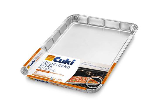CUKI TEGLIE FORNO EXTRA ALLUMINIO ALTO SPESSORE CM.44X32 16 PORZIONI 2PZ