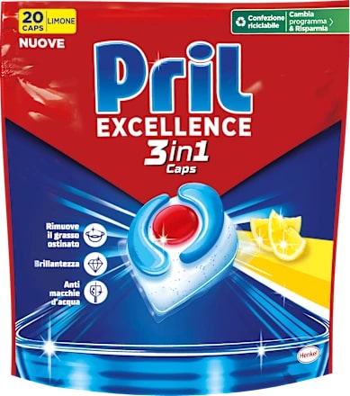 PRIL EXCELLENCE 3IN1 CAPS 20 CAPS LIMONE