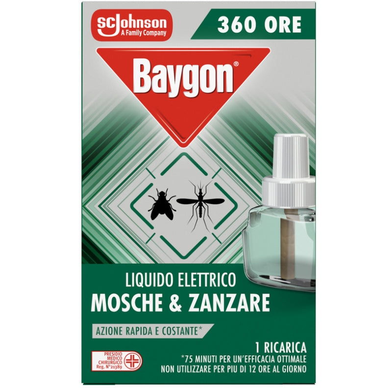 BAYGON LIQUIDO ELETTRICO MOSCHE & ZANZARE RICARICA 360 ORE 31ML