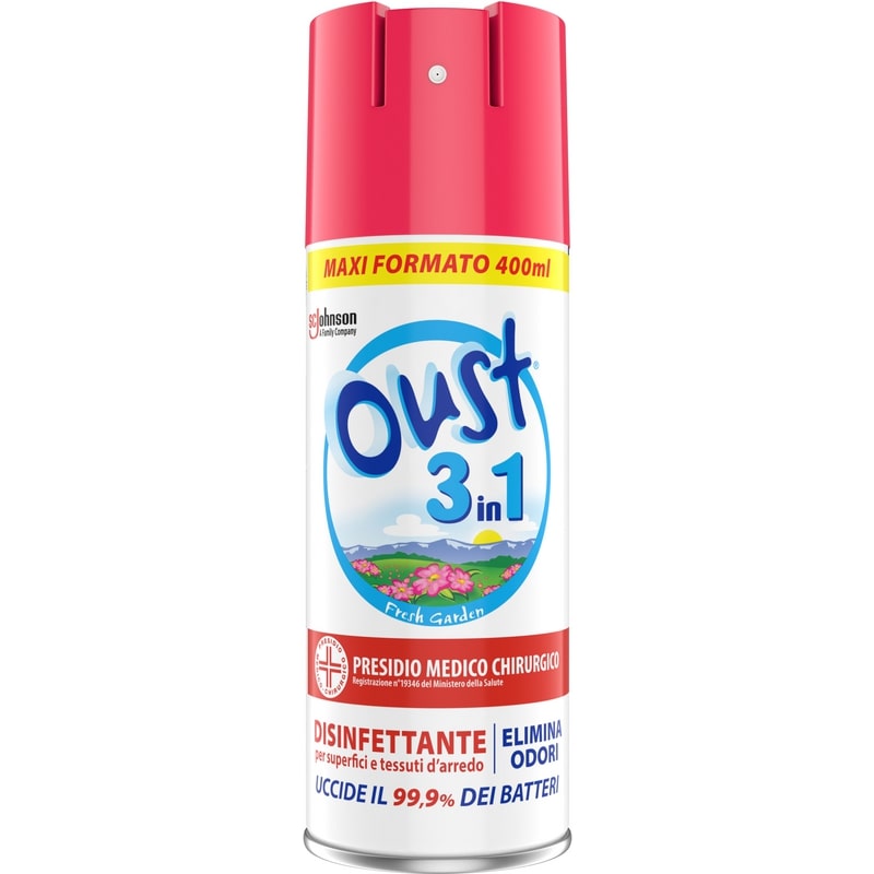 OUST 3IN1 SPRAY 400ML PMC DISINFETTANTE FRESH GARDEN