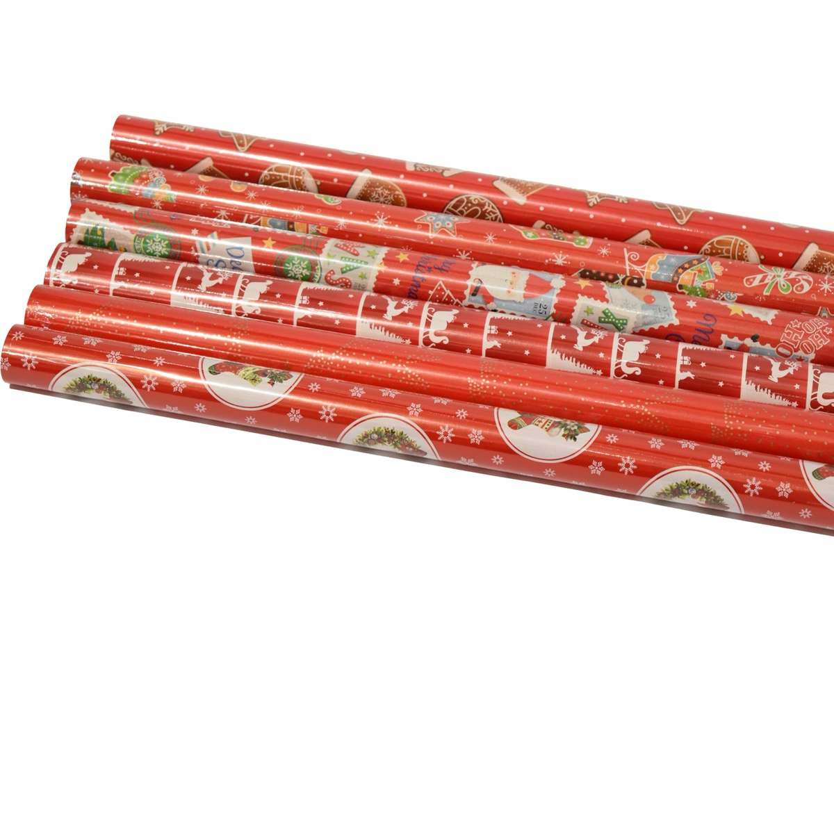 KASAVIVA NATALE CARTA REGALO ROTOLO CM.70X200 NATALIZIA ASSORTITA BASE ROSSO