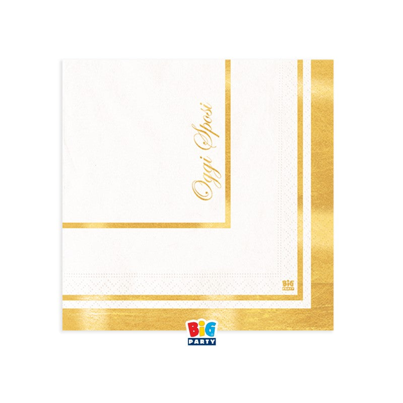 BIG PARTY 20 TOVAGLIOLI 25X25 OGGI SPOSI CLASSIC GOLD