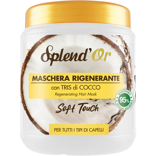 SPLEND'OR MASCHERA CAPELLI 1000ML RIGENERANTE TRIS DI COCCO SOFT TOUCH TUTTI I TIPI DI CAPELLI