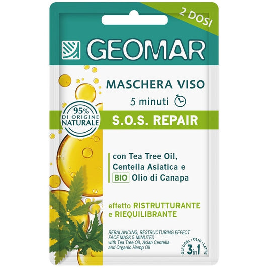 GEOMAR VISO MASCHERA VISO 5 MINUTI S.O.S. REPAIR 2 DOSI 15ML