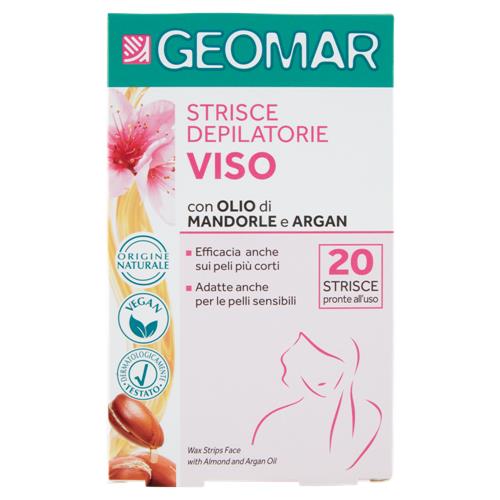 GEOMAR STRISCE DEPILATORIE VISO CON OLIO DI MANDORLE E ARGAN 20PZ