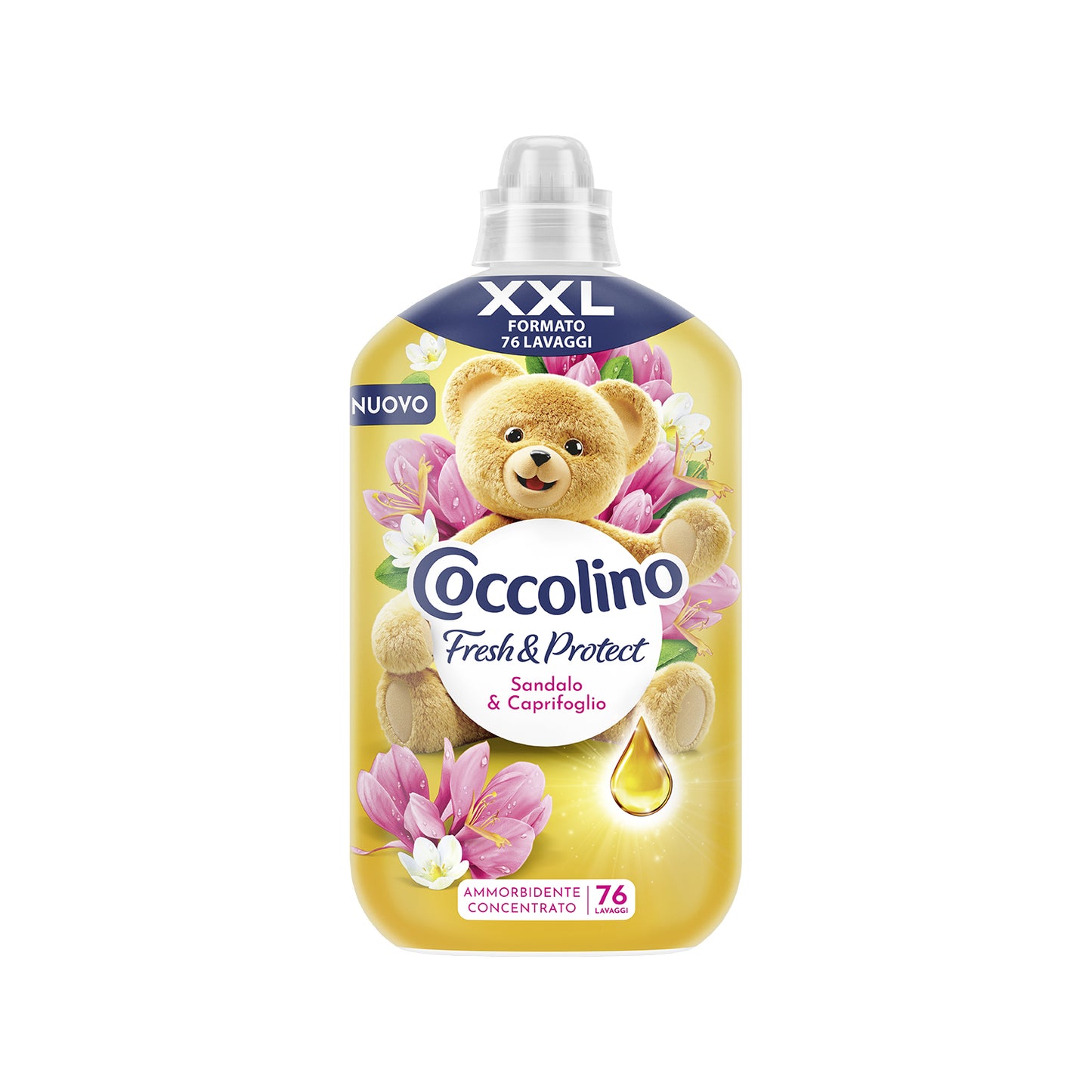 COCCOLINO AMMORBIDENTE CONCENTRATO XXL 1,75L 76LAV. FRESH & PROTECT SANDALO & CAPRIFOGLIO