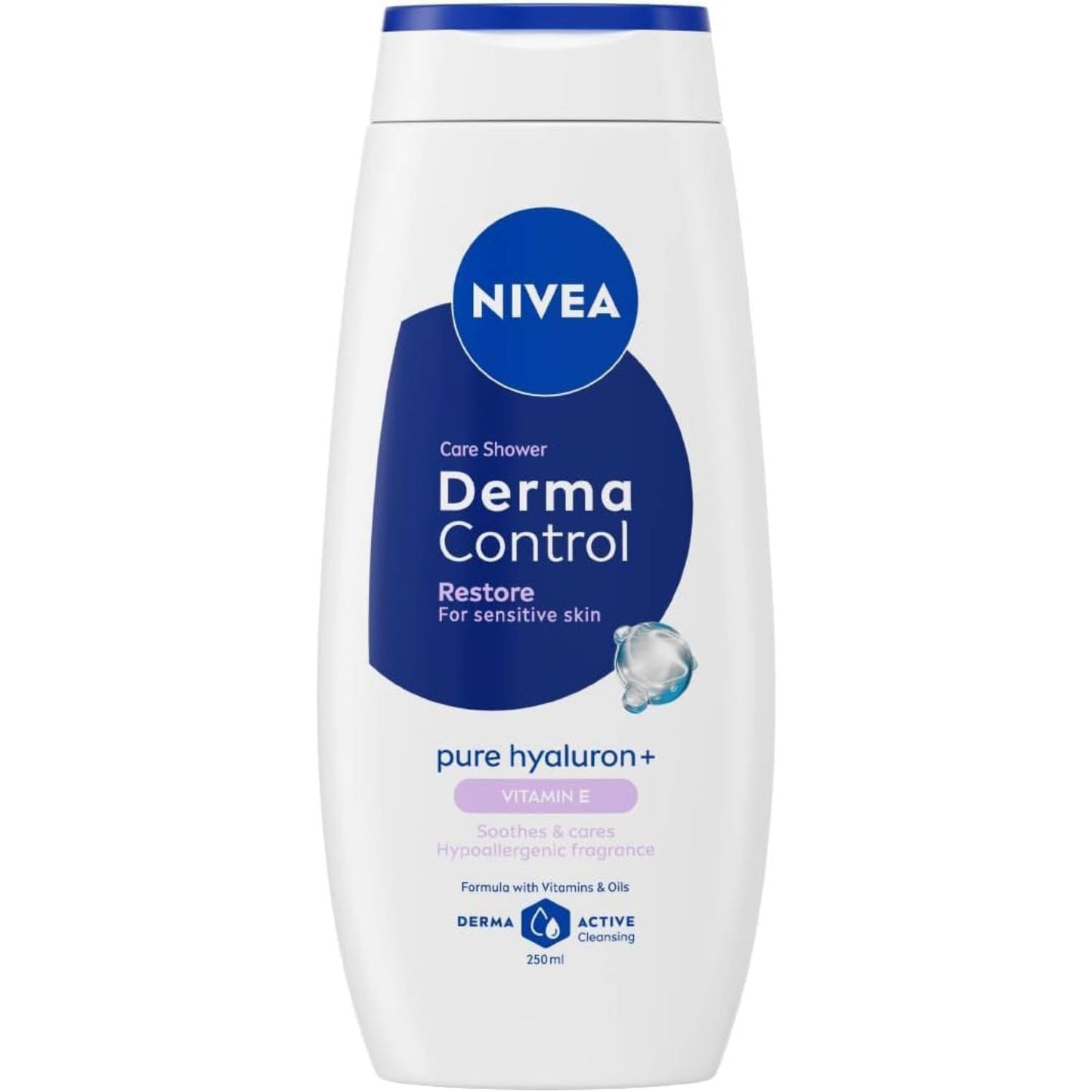 NIVEA CARE SHOWER DOCCIA 250ML DERMA CONTROL RESTORE PELLI SENSIBILI PURE HYALURON+ VITAMIN E