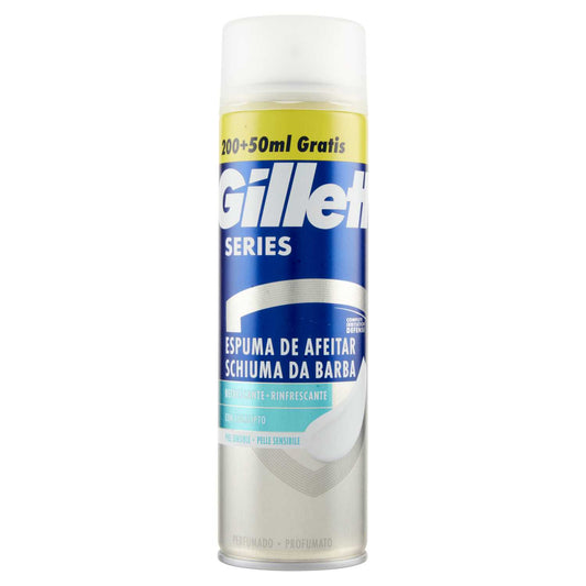 GILLETTE SERIES SCHIUMA DA BARBA 200+50ML RINFRESCANTE CON EUCALIPTO PELLE SENSIBILE