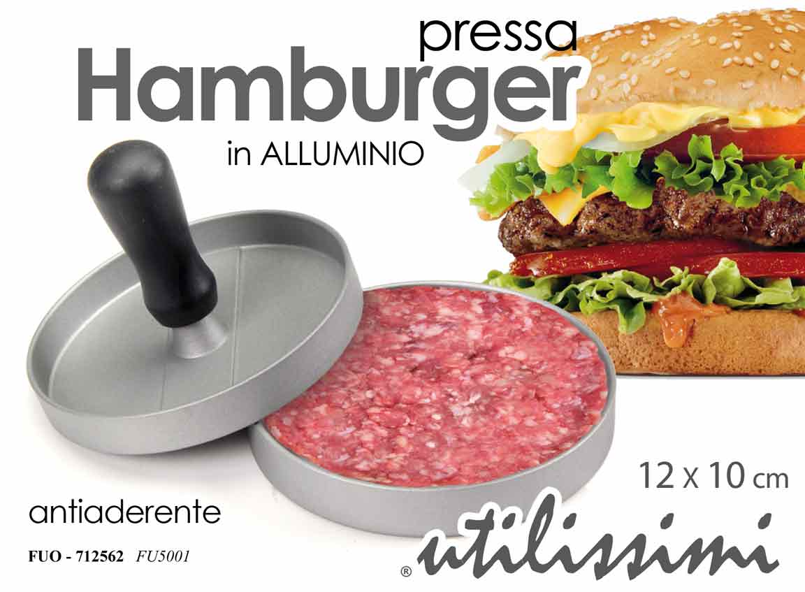 GICOS PRESSA HAMBURGER IN ALLUMINIO ANTIADERENTE CM.12X10