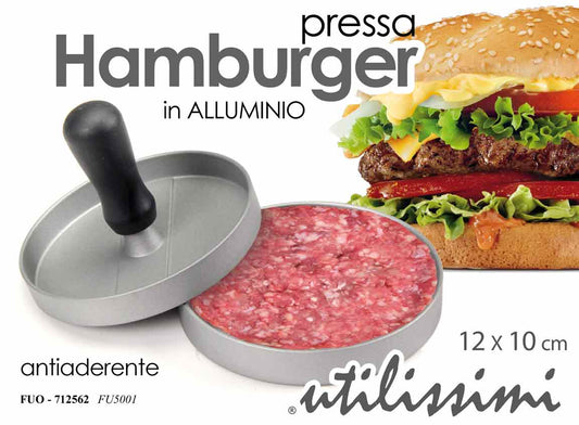 GICOS PRESSA HAMBURGER IN ALLUMINIO ANTIADERENTE CM.12X10