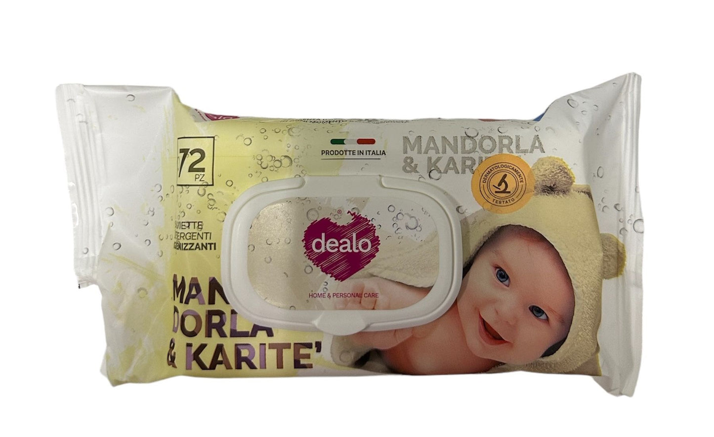 DEALO BABY SALVIETTINE DETERGENTI IGIENIZZANTI 72PZ MANDORLA & KARITE'