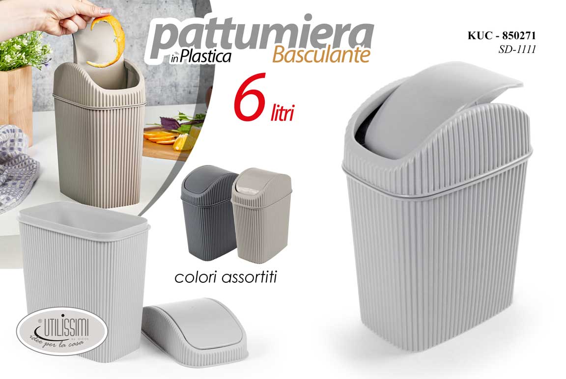 GICOS PATTUMIERA BASCULANTE IN PLASTICA 6L COLORI ASSORTITI