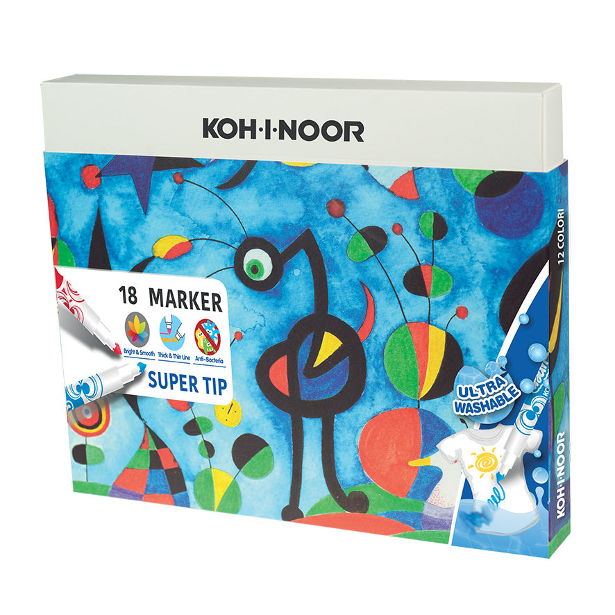 KOH-I-NOOR 18 MARKER COLORATI SUPERLAVABILI