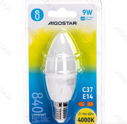 AIGOSTAR LED OLIVA 9W=62W 4000K