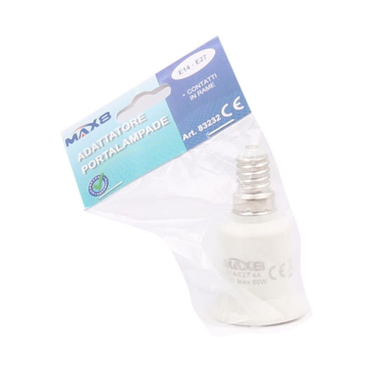 MAX8 ADATTATORE PORTALAMPADE DA E14 A E27