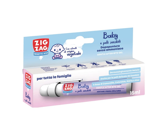ZIG ZAG INSETTI-VIA BABY E PELLI SENSIBILI DOPOPUNTURA SENZA AMMONIACA GENTLE AFTER BITE GEL PENNA 15ML