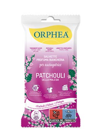 ORPHEA SALVIETTE PER ASCIUGATRICE 20PZ PATCHOULI DELLA MALESIA