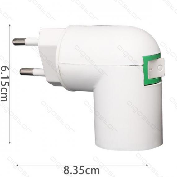 AIGOSTAR ADATTATORE E27 CON SPINA 10A+INTERRUTTORE