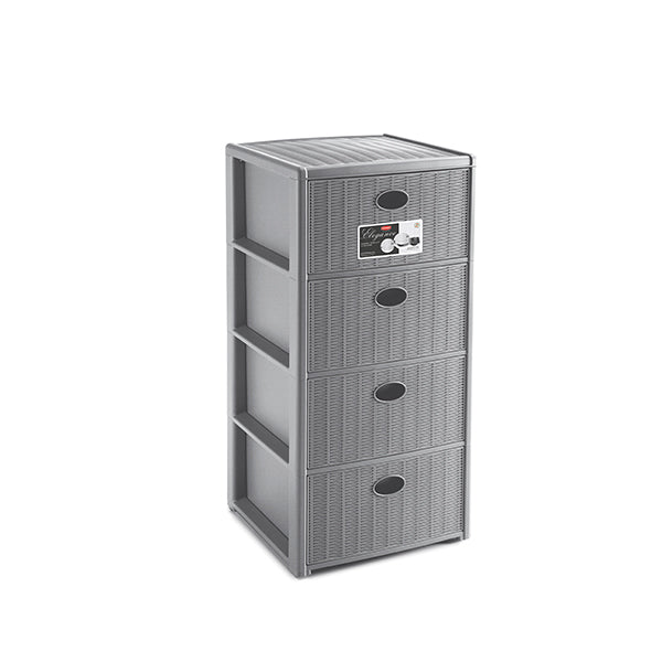 STEFANPLAST ELEGANCE CASSETTIERA 4 CASSETTI STONE GREY CM.40X40X80