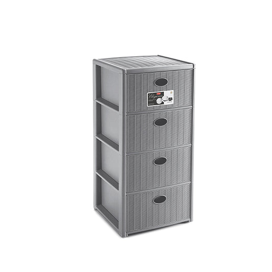 STEFANPLAST ELEGANCE CASSETTIERA 4 CASSETTI STONE GREY CM.40X40X80
