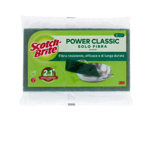 SCOTCH BRITE POWER CLASSIC SOLO FIBRA VERDE 2IN1 2PZ