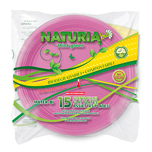 ARISTEA NATURIA BIO 15 PIATTI PIANI MATER-BI FUCSIA