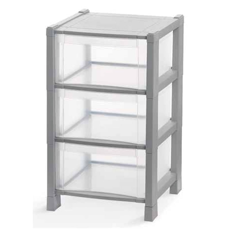 DOMOPAK LIVING CASSETTIERA TOWER Q3 3 CASSETTI MIX2 CM.38X38X64