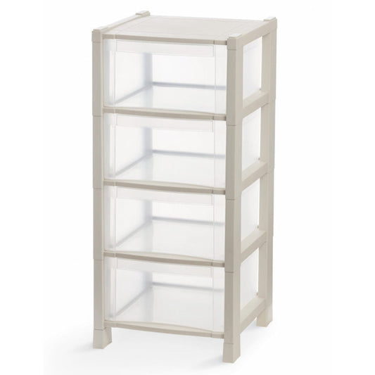 DOMOPAK LIVING CASSETTIERA TOWER Q4 4 CASSETTI CM.38X38X83 SABBIA