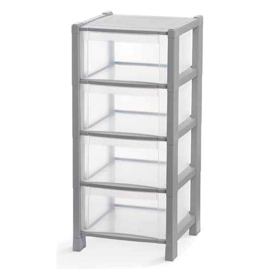 DOMOPAK LIVING CASSETTIERA TOWER Q4 4 CASSETTI CM.38X38X83 GRIGIO