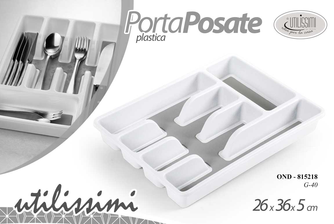 GICOS PORTAPOSATE PLASTICA DA CASSETTO CM.26X36X5 BIANCO