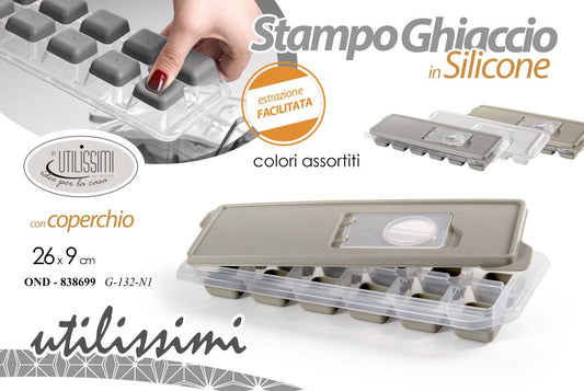 GICOS STAMPO GHIACCIO IN SILICONE CON COPERCHIO CM.26X9
