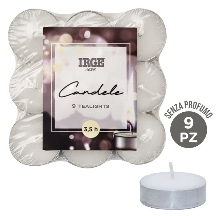 IRGE CASA TEALIGHT BIANCHE CLASSICHE 9PZ H3,5