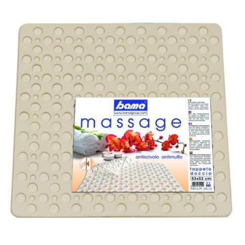 BAMA MASSAGE TAPPETO DOCCIA ANTISCIVOLO CM.53X53 CREMA