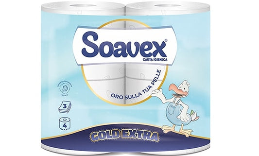 SOAVEX CARTA IGIENICA GOLD EXTRA 3 VELI 4 ROTOLI