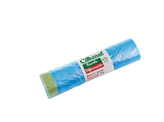 CASANET SACCHI SPAZZATURA CON MANIGLIE CM.72X110 110LT 10PZ AZZURRO