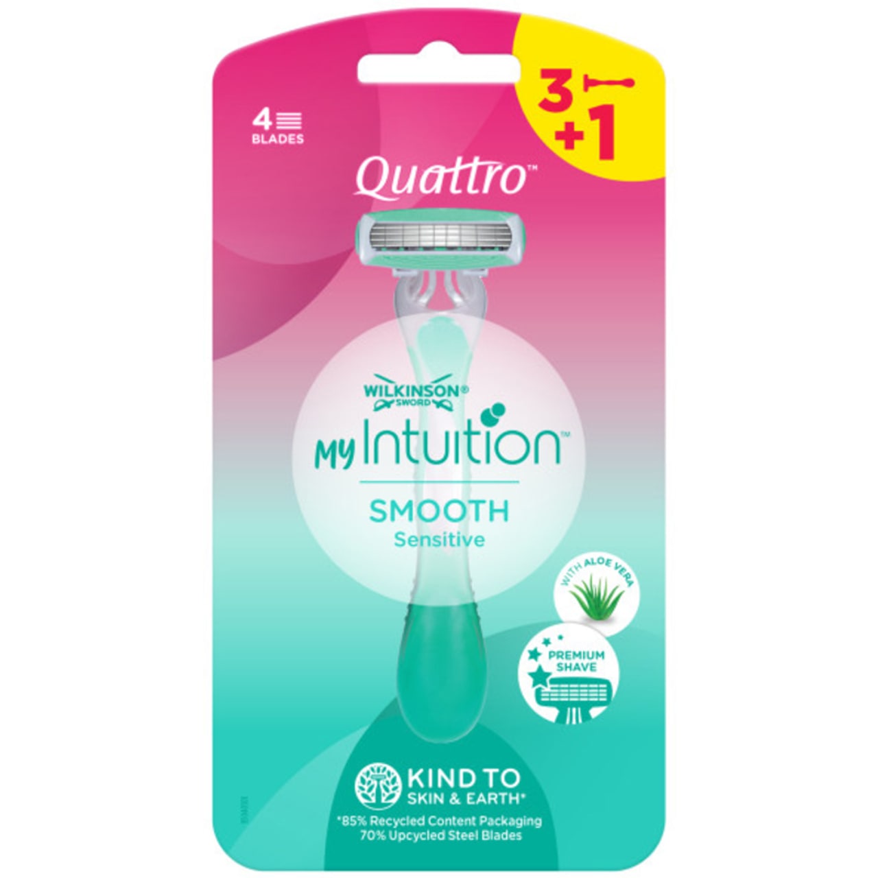 WILKINSON QUATTRO MY INTUITION 3+1 USA&GETTA SMOOTH SENSITIVE DONNA