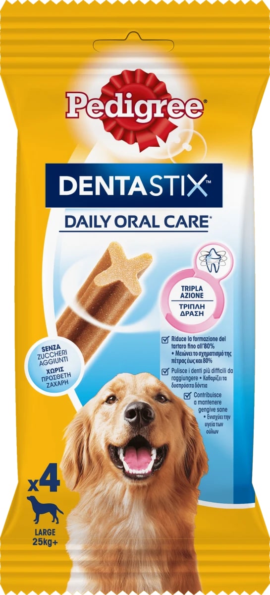 PEDIGREE DENTASTIX LARGE 25KG+ 154G X4