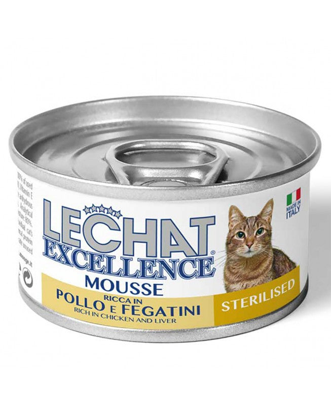 LECHAT EXCELLENCE MOUSSE 85G STERILISED POLLO E FEGATINI