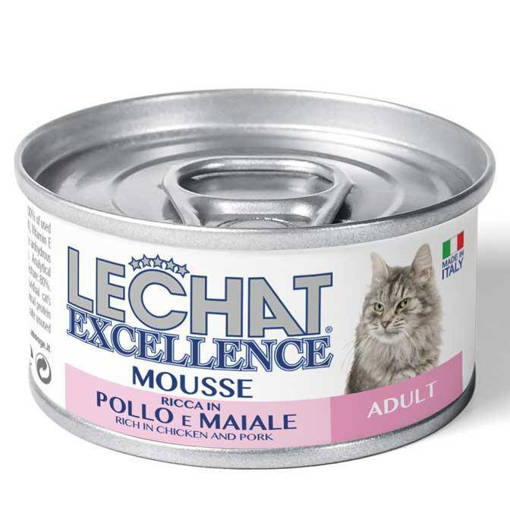 LECHAT EXCELLENCE MOUSSE 85G ADULT POLLO E MAIALE