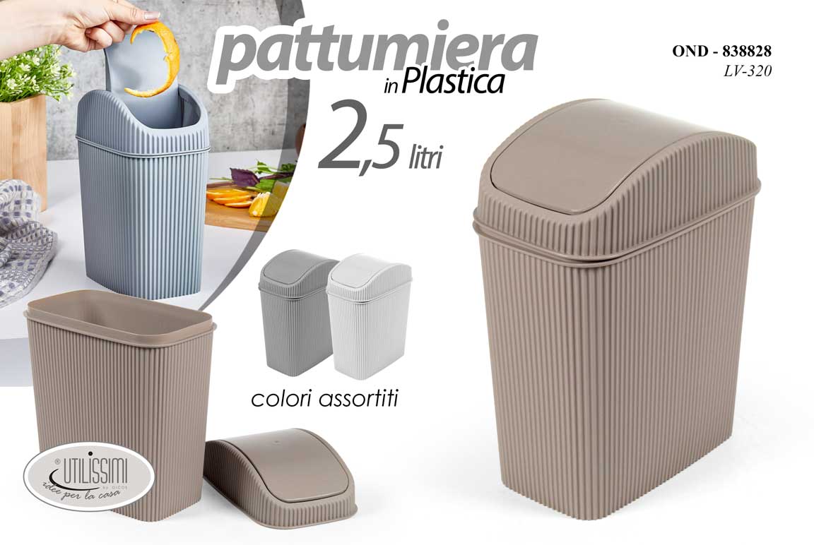 GICOS PATTUMIERA BASCULANTE IN PLASTICA 2,5LT COLORI ASSORTITI